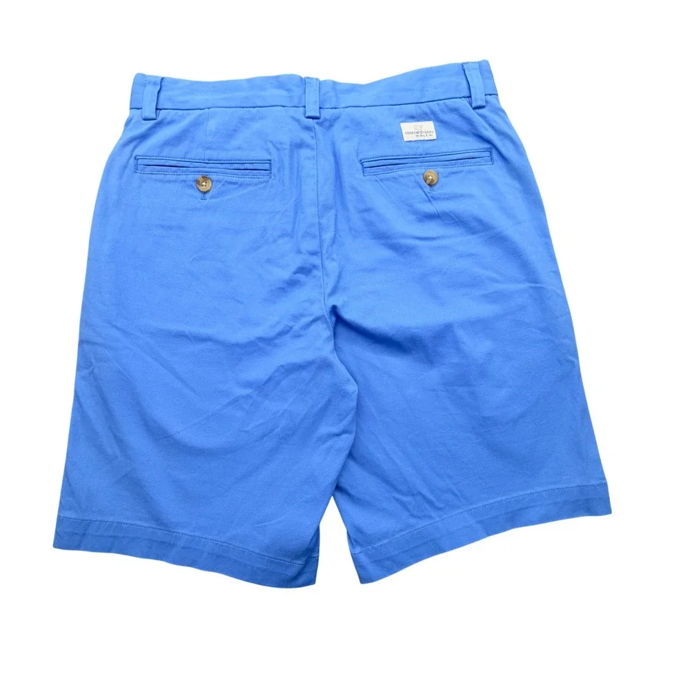 Vineyard Vines Breaker Shorts Mens 28 Blue Stretch Chino Flat Front Cotton Blend